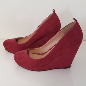 Call it Spring Maroon Wine Red Wedge Heel